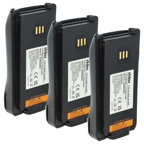 vhbw 3x Batterie remplacement pour Hyt BL2006Li | BL2008, BL2006, BL2503 pour radio talkie-walkie (2500mAh, 7,4V, Li-ion)