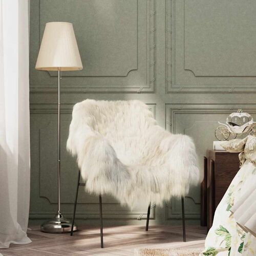 Vidaxl 335862 Statue Et Figurine Décorative Crème Peau De Mouton