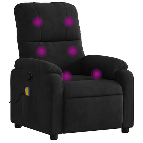 VidaXL 3206130 Fauteuil massant électrique Noir Microfibre