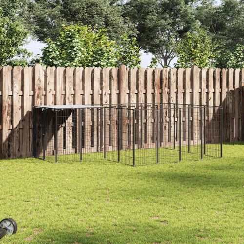 Vidaxl 3082205 Chenil Et Parcours Pour Chien Plastique, Acier