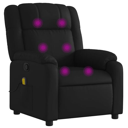 VidaXL 3206188 Fauteuil massant électrique Noir Simili-cuir