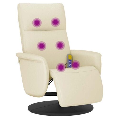 VidaXL 356553 Fauteuil massant électrique Crème Simili-cuir