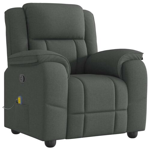 VidaXL 3303555 Fauteuil massant électrique Gris foncé Tissu