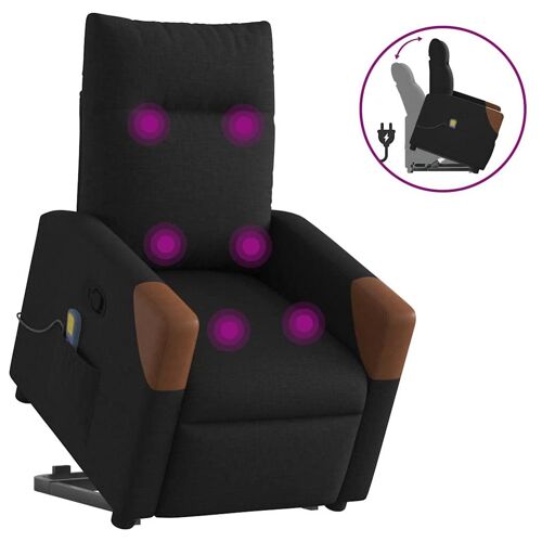VidaXL 3324016 Fauteuil massant électrique Noir, Marron Tissu
