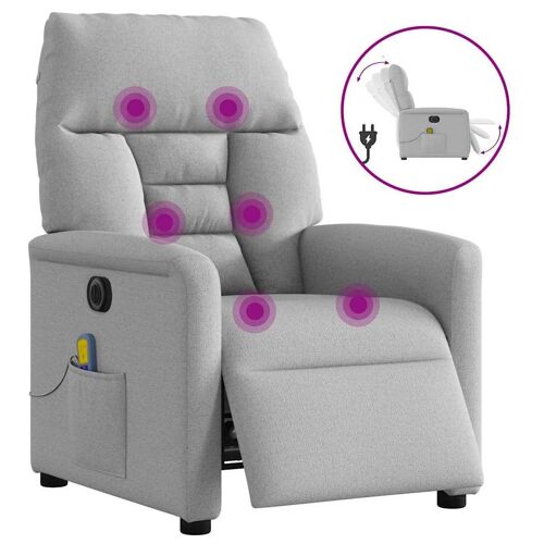 VidaXL 3303031 Fauteuil massant électrique Bleu nuage Tissu