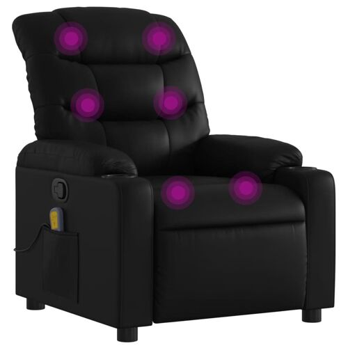 VidaXL 3206847 Fauteuil massant électrique Noir Simili-cuir