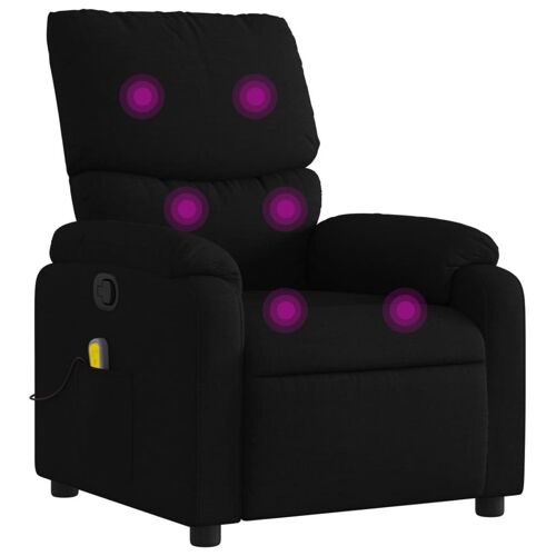 VidaXL 3206098 Fauteuil massant électrique Noir Tissu
