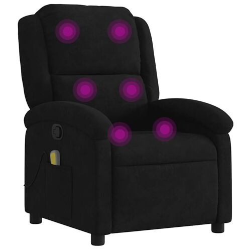 VidaXL 3205955 Fauteuil massant électrique Noir Tissu