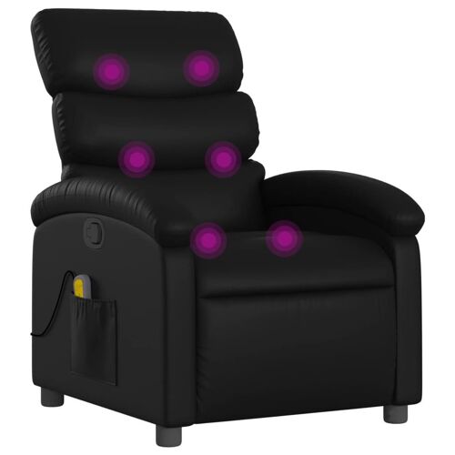 VidaXL 3205376 Fauteuil massant électrique Noir Simili-cuir