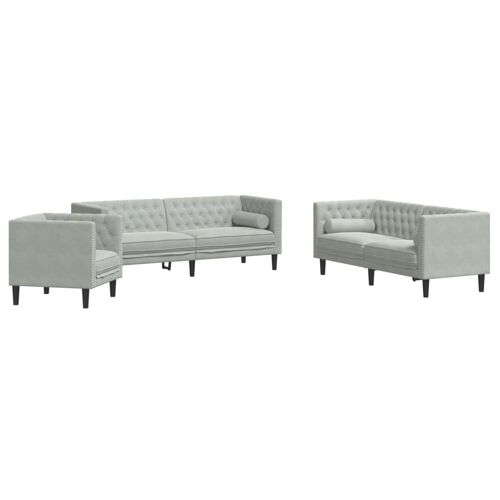 VidaXL 3209281 Ensemble de meubles de salle à manger Gris clair Contre-plaqué, Bois