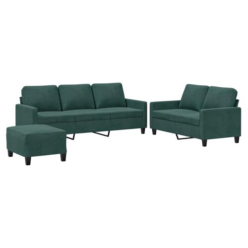 VidaXL 3201528 Ensemble de meubles de salle à manger Vert foncé Métal, Contre-plaqué