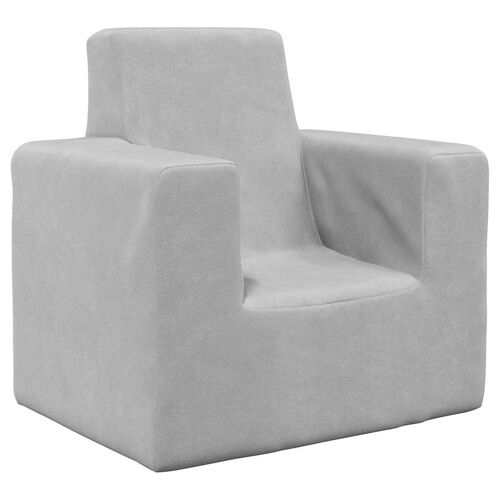 vidaXL Canapé pour enfants Gris clair Peluche douce