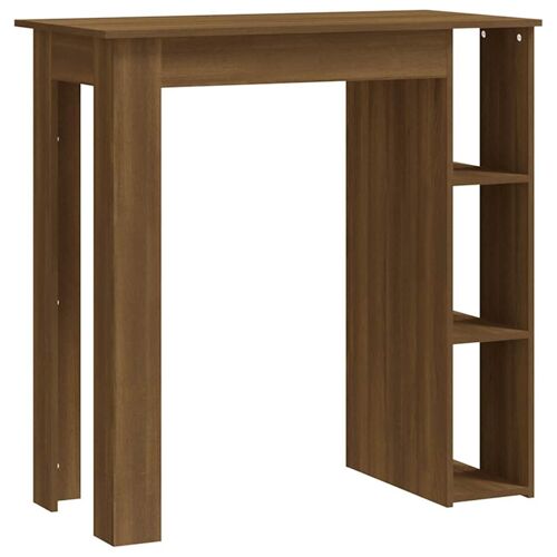 vidaXL Table de bar avec étagère Chêne marron 102x50x103,5cm Aggloméré