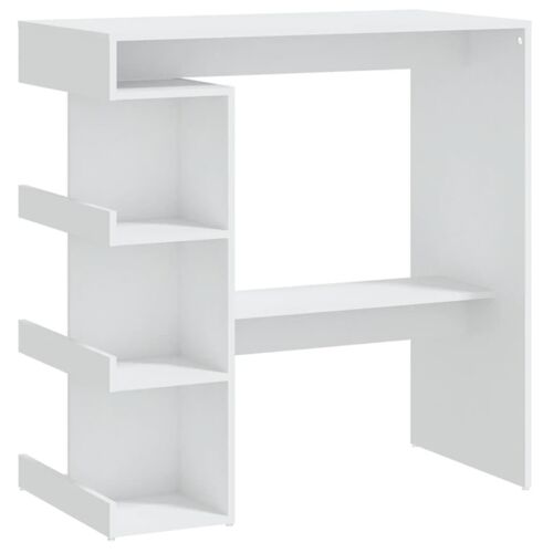 vidaXL Table de bar étagère de rangement Blanc 100x50x101,5 cm