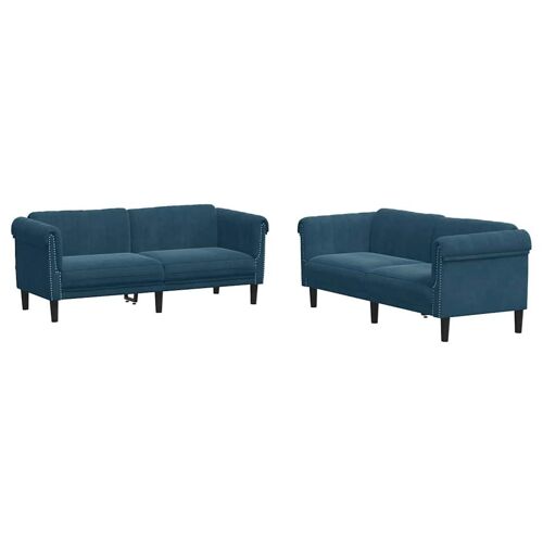 VidaXL 3209227 Ensemble de meubles de salle à manger Bleu Contre-plaqué, Bois