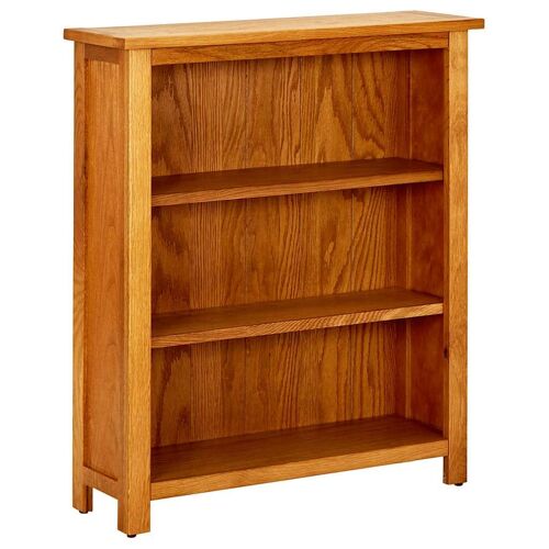 Bibliothèque À 3 Étagères 70 X 22,5 X 82cm Bois De Chêne Massif