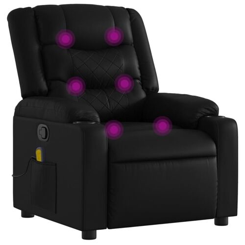 VidaXL 3206831 Fauteuil massant électrique Noir Simili-cuir