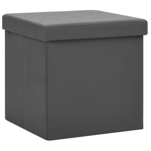 vidaXL Tabouret de rangement pliable Gris PVC