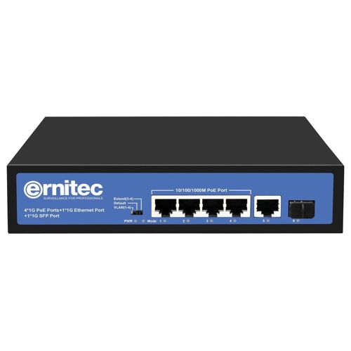 Ernitec ELECTRA-U04-1GB-60W commutateur réseau Gigabit Ethernet (10/100/1000) Connexion Ethernet, supportant l'alimentation via ce port (PoE)