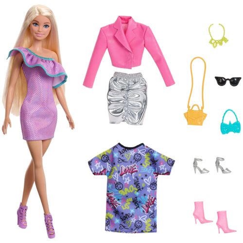 Barbie Barbie-Barbie et Tenues-Coffret avec poupée et 3 tenues de soirée