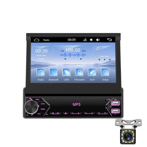 Autoradio Écran Rétractable 7 Pouces Bluetooth USB FM Caméra Inversée YONIS