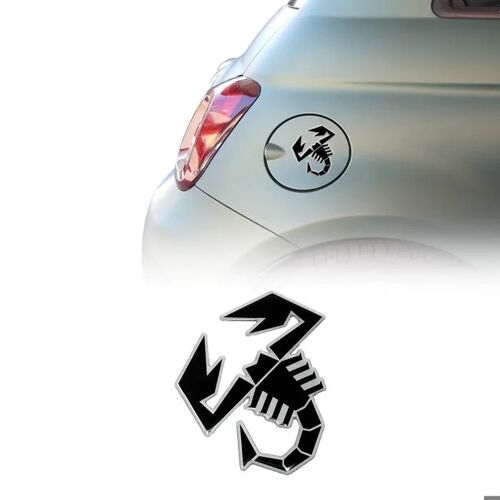 Autocollant 3d Officiel Abarth Pour Tappo Serbatoio Fiat 500 Abarth, Scorpione, Dimensions 120 Mm, Noir