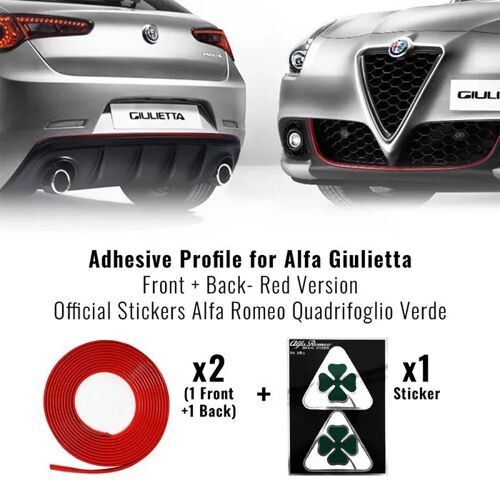 Profilo Autocollant Full + Quadrifoglio Vert Pour Alfa Giulietta, Rouge