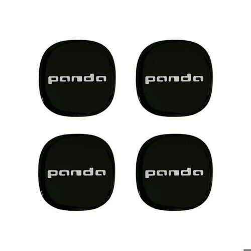 Autocollants 3d Copricerchi Fiat Panda, Diamètre 52 Mm, Noir, 4 Pezzi