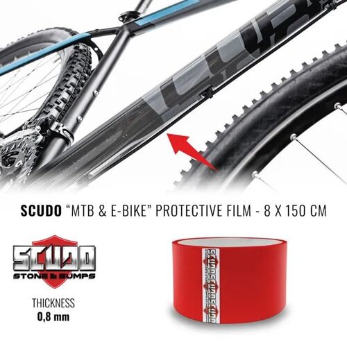Pellicola Adesiva Scudo Mtb & Et-Bike Pour Protection Telaio Bici, Épaisseur 0,8 Mm, 8 X 150 Cm