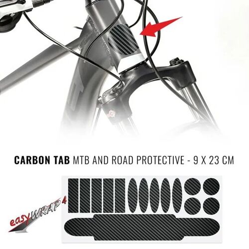 Kit Autocollant Protection Telaio Bici Carbon, 9 X 23 Cm