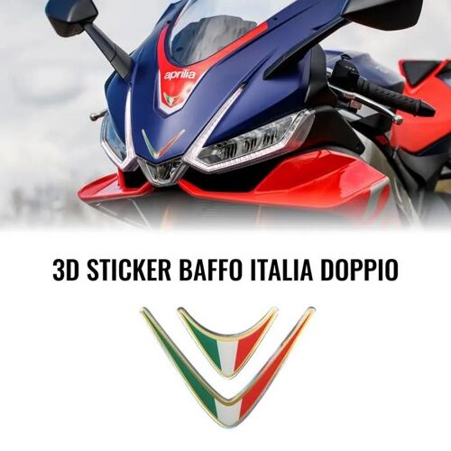 Sticker Autocollant 3d Bandiera Italia Baffo Doppio Hq