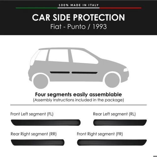 Modanature Laterali Pour Fiat Avec Biadesivo 3m, Punto