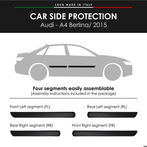 Modanature Laterali Pour Audi Avec Biadesivo 3m, À4 B. - 2015