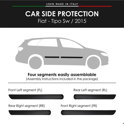 Modanature Laterali Pour Fiat Avec Biadesivo 3m, Tipo Sw