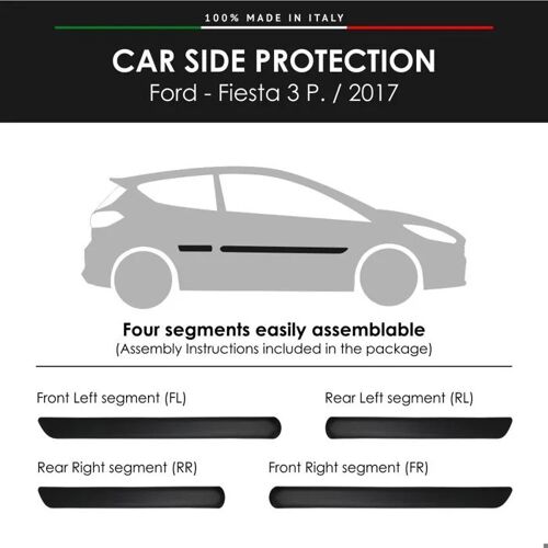 Modanature Laterali Pour Ford Avec Biadesivo 3m, Fiesta 3p. - 2017