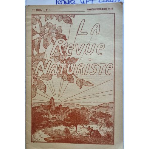 La Revue Naturiste Janvier Février Mars 1938