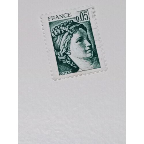 Timbre Franc 0,05 Yvert N° 1964 Oblitéré Type Sabine Vert Noir De 1978