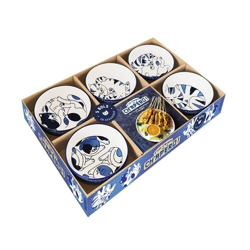 C'est L'heure Du Cha'péro ! - Coffret Avec 5 Bols Céramiques Et Le Livret C'est L'heure Du Ch'apéro ! Des Recettes Chavoureuses À Partager