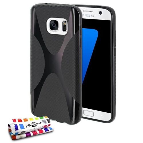 COQUE SAMSUNG GALAXY S7 - " LE X " NOIR SILICONE SOUPLE (TPU)