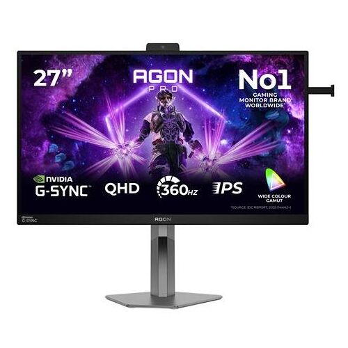 AOC AGON PRO AG276QSG2 - Écran LED - jeux - 27" - 2560 x 1440 QHD @ 360 Hz - Fast IPS - 600 cd/m² - 1000:1 - DisplayHDR 600 - 0.3 ms - 3xHDMI, DisplayPort - haut-parleurs - noir, gris