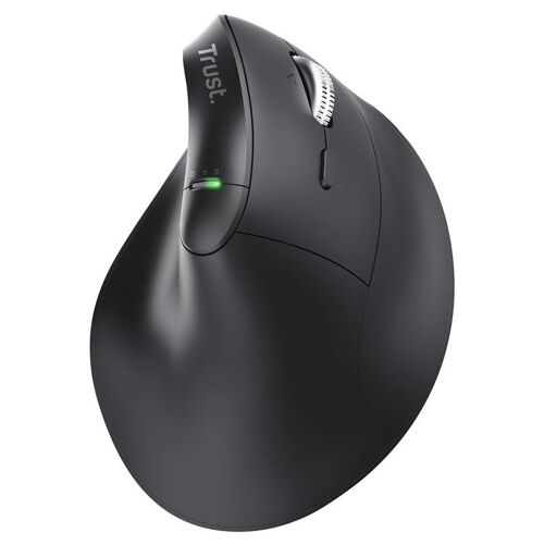 Trust Vyran - Souris verticale - ergonomique - pour droitiers - optique - 8 boutons - sans fil - 2.4 GHz, Bluetooth - récepteur sans fil USB - noir