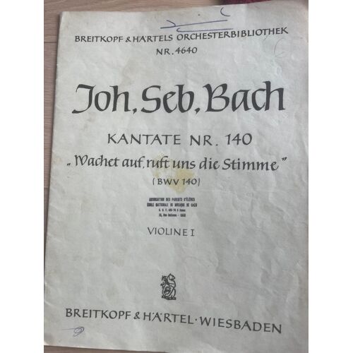 Js Bach Kantate Cantate 140 Violon Violin 1 "Wachet Auf..."