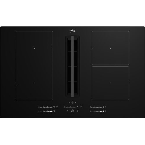 Beko HIXI 84700 UF Noir Intégré 80 cm Plaque avec zone à induction 4 zones Hotte intégrée