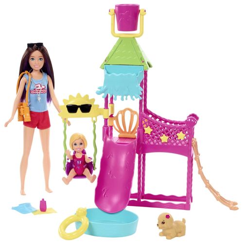Barbie Skipper Babysitters Inc. - Skipper Premiers Jobs Coffret Parc Aquatique - Poupée Mannequin - 3 ans et +