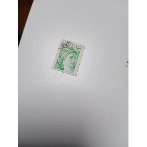 Timbre France 1,00 Yvert 1973 Oblitéré Type Sabine De Gandon Vert De 1977 1978 A