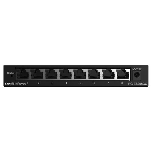 Ruijie Networks RG-ES208GC commutateur réseau Géré L2 Gigabit Ethernet (10/100/1000) Gris