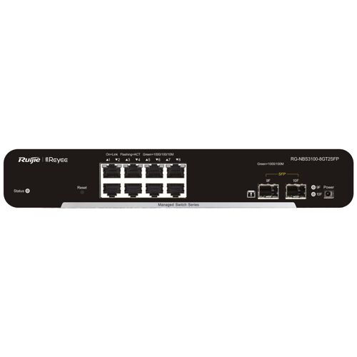Ruijie Networks RG-NBS3100-8GT2SFP commutateur réseau Géré L2 Gigabit Ethernet (10/100/1000) Noir