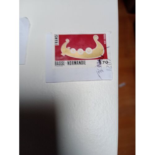 Timbre France 1,70 Oblitere Yvert N° 1993 Basse Normandie Noir Grenat Et Or De 1978+