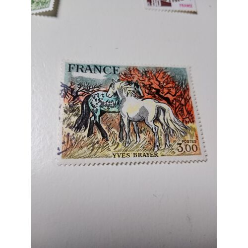 Timbre France 3,00 Yvert N° 2026 Oblitéré Oeuvre D´Art .Chevaux De Camargue De 1978