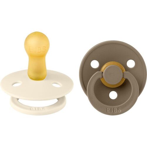 Pack De 2 Sucettes Colour Caoutchouc 6 Mois+ Ivory Et Dark Oak - Bibs